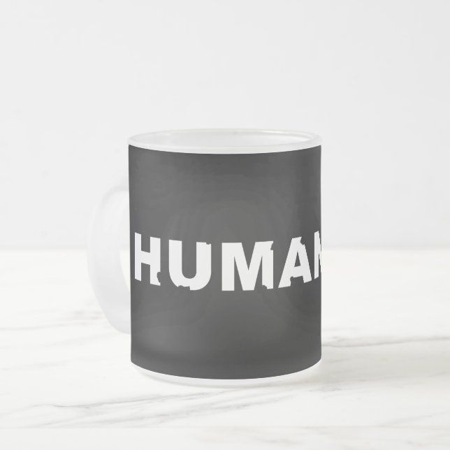 Caneca De Café Vidro Jateado Desmoronamento da Humanidade (Frente Esquerda)