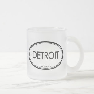 Caneca De Café Vidro Jateado Detroit, Michigan