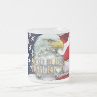 CANECA DE CAFÉ VIDRO JATEADO DEUS ABENÇOE AMÉRICA EAGLE