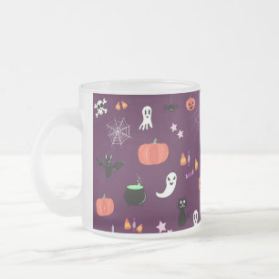 Caneca De Café Vidro Jateado Dia das Bruxas