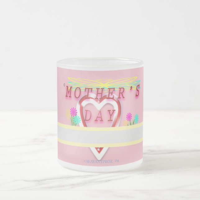 Caneca De Café Vidro Jateado DIA DE AS MÃES ALAVANTPROZ Vidro (Centro)