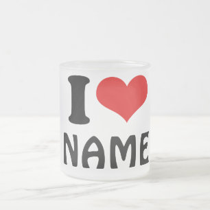 Caneca De Café Vidro Jateado Dia de os namorados Eu adoro Modelo de Coração