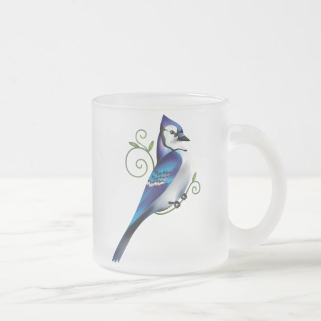 Caneca De Café Vidro Jateado Dia do Bluejay (Direita)