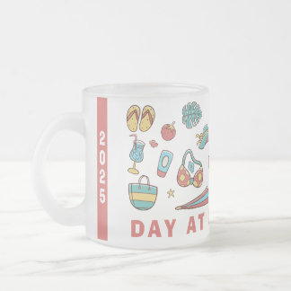 Caneca De Café Vidro Jateado Dia Na Praia - 2025