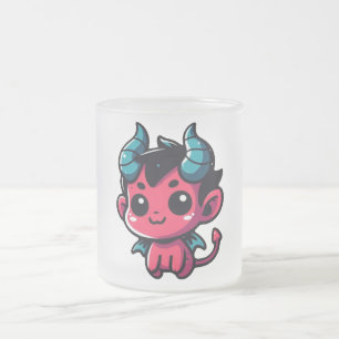 Caneca De Café Vidro Jateado Diabo Vermelho Jogador - Cartoon, Personagem, Verm