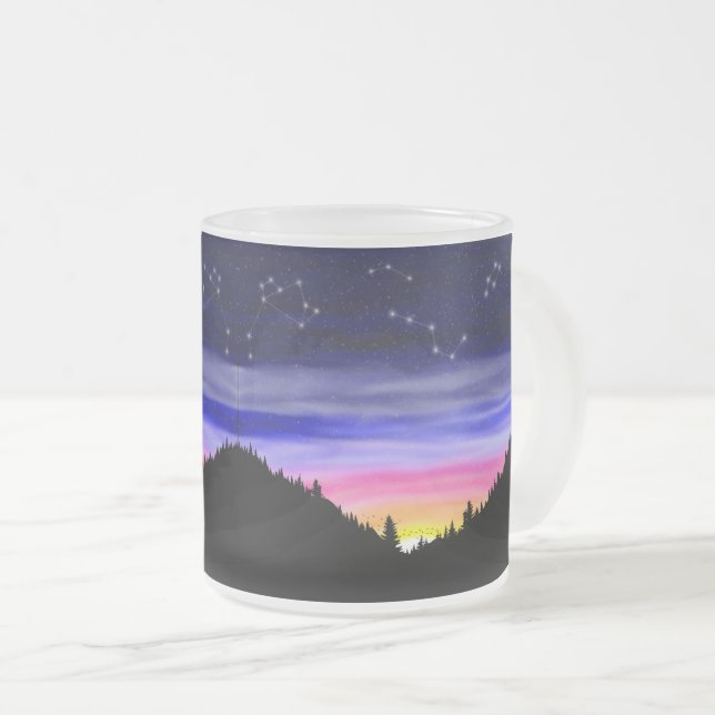 Caneca De Café Vidro Jateado Diamond Night (Frente Esquerda)