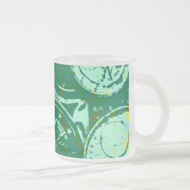Caneca De Café Vidro Jateado Dinheiro verde (Direita)