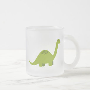 Caneca De Café Vidro Jateado Dino