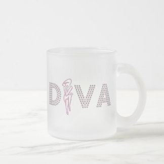 Caneca De Café Vidro Jateado Diva cor-de-rosa