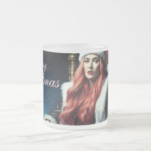 Caneca De Café Vidro Jateado Diva de Pele e Couro – Feliz Natal