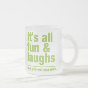 Caneca De Café Vidro Jateado DIVERSÃO E RAZÕES - escolha estilo e cor