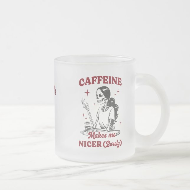 Caneca De Café Vidro Jateado Diversão em sarcasmo personalizado (Direita)