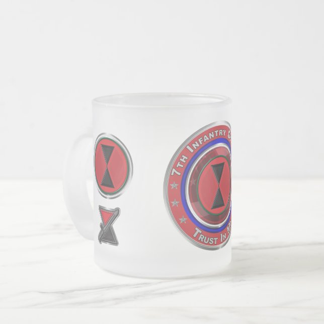 Caneca De Café Vidro Jateado Divisão de Infantaria 7 (Frente Esquerda)