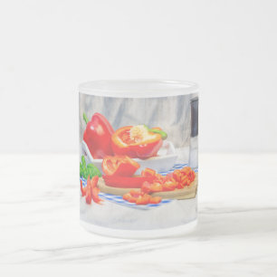 Caneca De Café Vidro Jateado Doce pimenta ainda vida