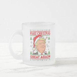 Caneca De Café Vidro Jateado Donald Trump Merry Christmas Mug, doação republica