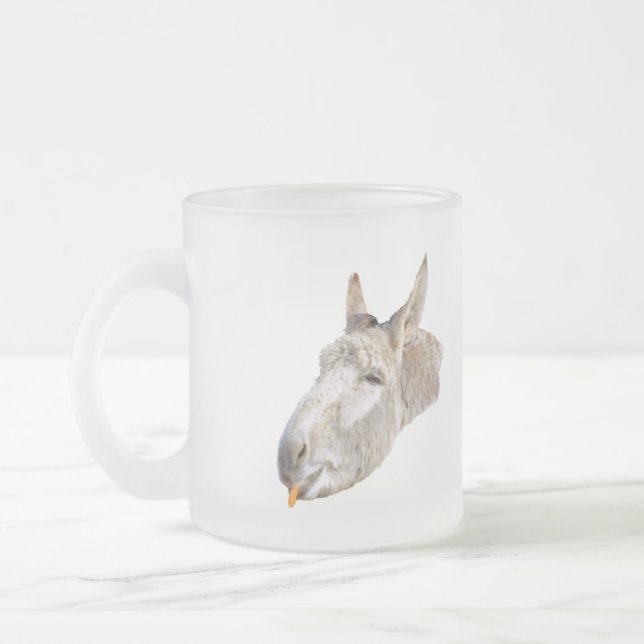 Caneca De Café Vidro Jateado Donkey Chamou Carrots, (Esquerda)