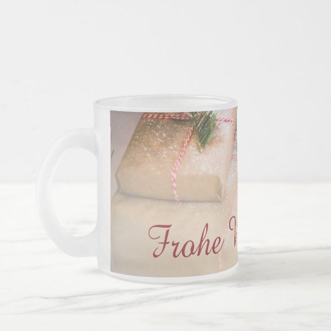 Caneca De Café Vidro Jateado Dons festivos como motivo de Natal (Esquerda)
