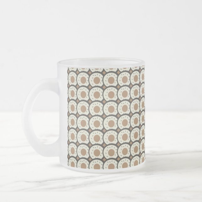 Caneca De Café Vidro Jateado Donuts com Glacê de Café Marrom Café Gelado      (Esquerda)