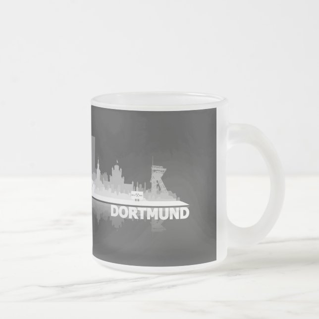 Caneca De Café Vidro Jateado Dortmund City Skyline taça (Direita)