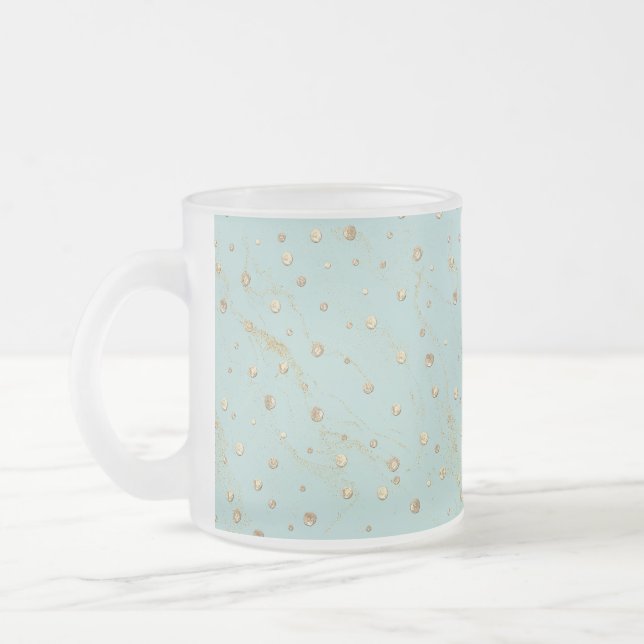 Caneca De Café Vidro Jateado Dourada caneca de vidro (Esquerda)