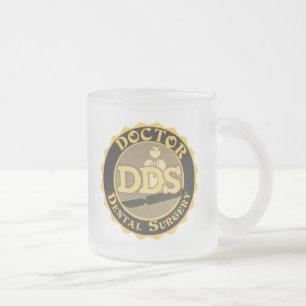 CANECA DE CAFÉ VIDRO JATEADO DOUTOR DO LOGOTIPO DO CRACHÁ DO DDS DA CIRURGIA