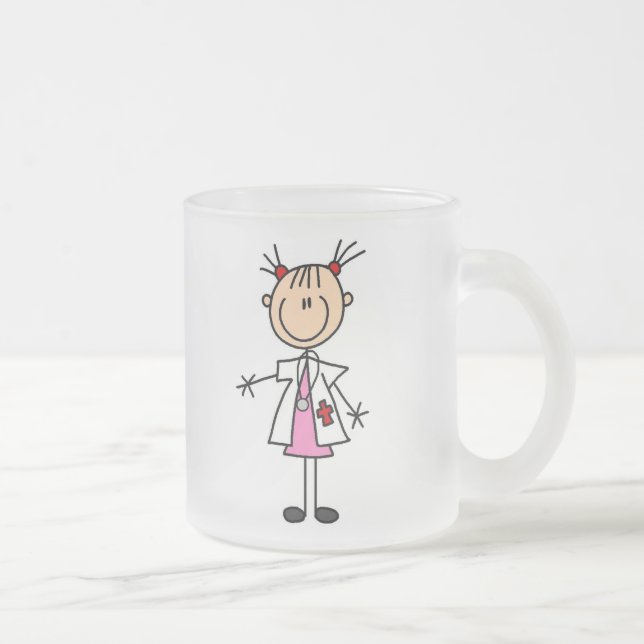 Caneca De Café Vidro Jateado Doutor fêmea Vara Figura (Direita)