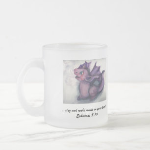 Caneca De Café Vidro Jateado Dragão do canto
