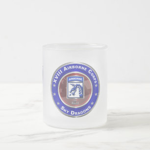 Caneca De Café Vidro Jateado Dragões do Céu do XVIII Corpo Aerotransportado
