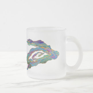 Caneca De Café Vidro Jateado Dragões Gêmeos Perseguindo o Sol - Pintura Surreal