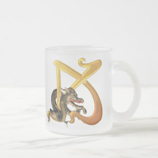 Caneca De Café Vidro Jateado Dragonlore K inicial