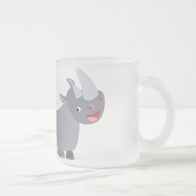 Caneca De Café Vidro Jateado Duas canetas de Fosco Rhinos (Direita)