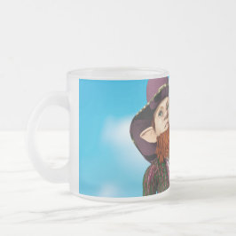 Caneca De Café Vidro Jateado Duende