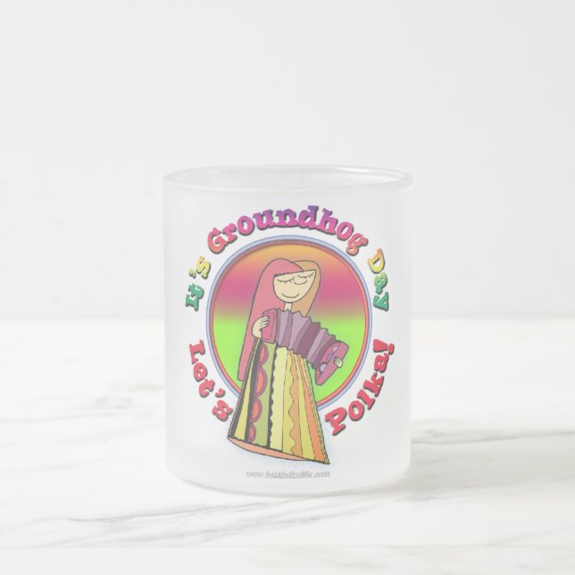 Caneca De Café Vidro Jateado É dia de Groundhog! (Centro)