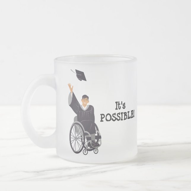 CANECA DE CAFÉ VIDRO JATEADO É POSSÍVEL (Esquerda)