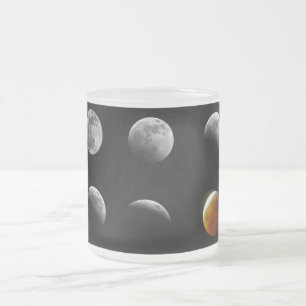 Caneca De Café Vidro Jateado Eclipse de Lua Completa