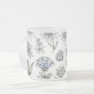 Caneca De Café Vidro Jateado Edelweiss and Gentian Flower Mug