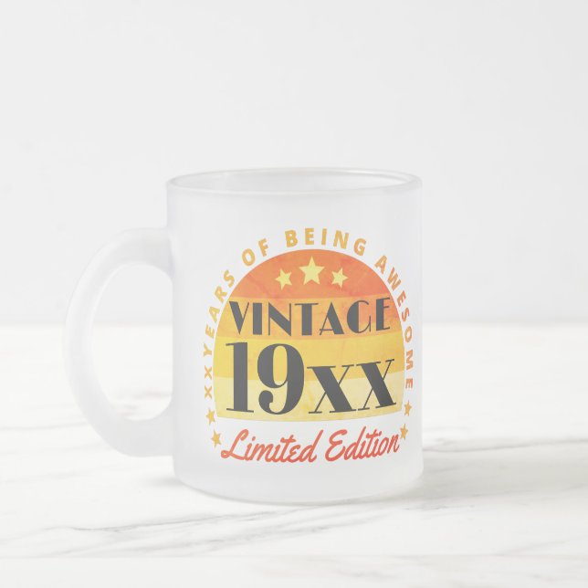 Caneca De Café Vidro Jateado Edição limitada personalizada Aniversário (Esquerda)