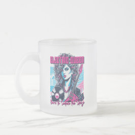 Caneca De Café Vidro Jateado Electric Queen - Nascida para seduzir o Palco