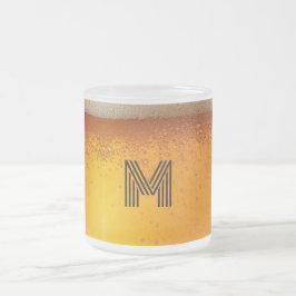 Caneca De Café Vidro Jateado Elegant Beer Monogram Christmas party
