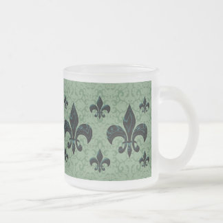 Caneca De Café Vidro Jateado Elegante Fleur-De-Lis