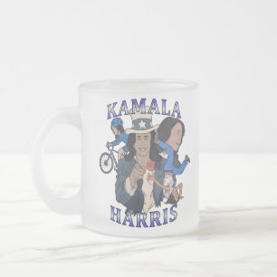 Caneca De Café Vidro Jateado Eleição de Estilo de Rap Bootleg Kamala Harris