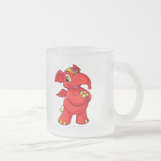 Caneca De Café Vidro Jateado Elephante vermelho alegre (Direita)