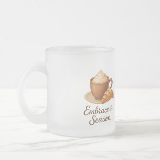 Caneca De Café Vidro Jateado Embrace This Season Frosted Mug – Cozy Cocoa Café 