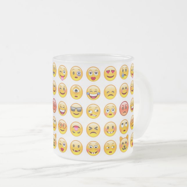 Caneca De Café Vidro Jateado emoji (Frente Esquerda)
