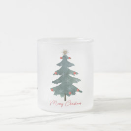 Caneca De Café Vidro Jateado Enfeites de Natal Árvore de Natal Verde Feliz Nata