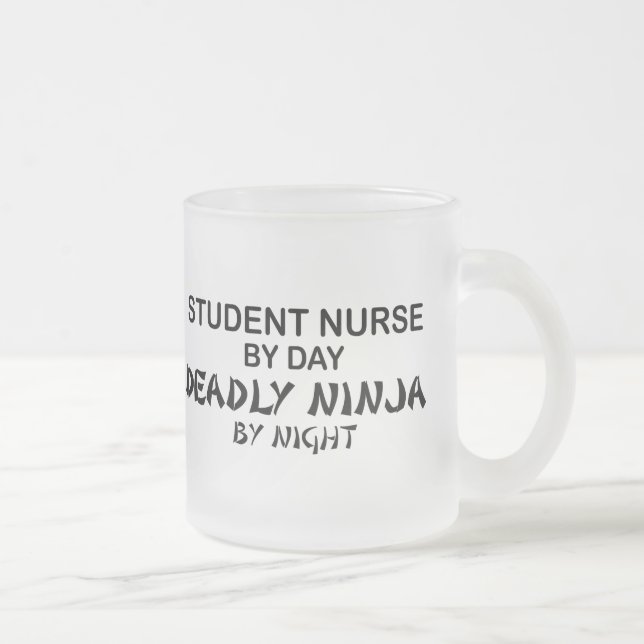 Caneca De Café Vidro Jateado Enfermeira de estudante Ninja mortal (Direita)