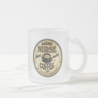 CANECA DE CAFÉ VIDRO JATEADO ENFERMEIRA INSTANTE ACRESCENTE CAFÉ E UM POUCO DE