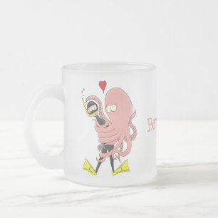 Caneca De Café Vidro Jateado Engraçado de polvo encantador humor de desenho ani