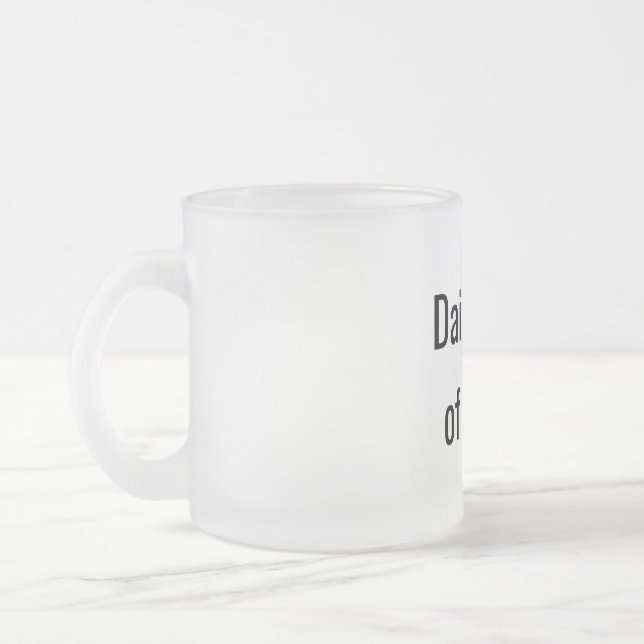 Caneca De Café Vidro Jateado Engraçado "Dose Diária do Caos" (Esquerda)