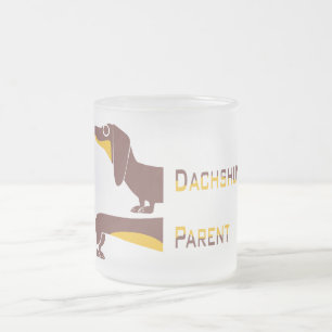Caneca De Café Vidro Jateado Engraçado e fofo dachshund para os pais de cães lo